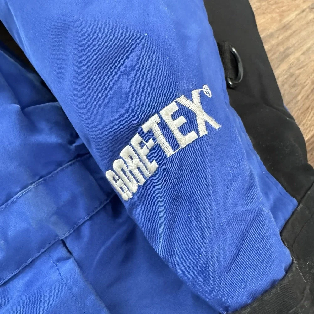 VTG The North Face TNF Goretex Blue Coat‎ Sz L FAIR READ